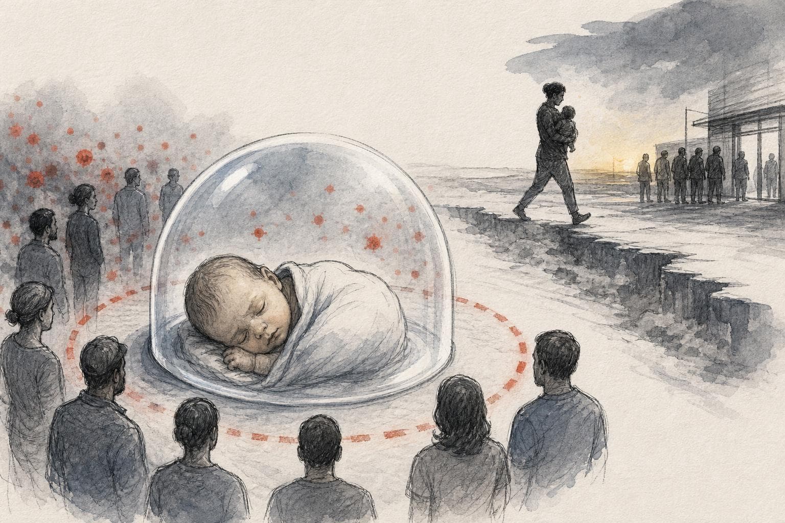 Editorial illustration for The Local Gaps Leaving Infants Exposed to Measles