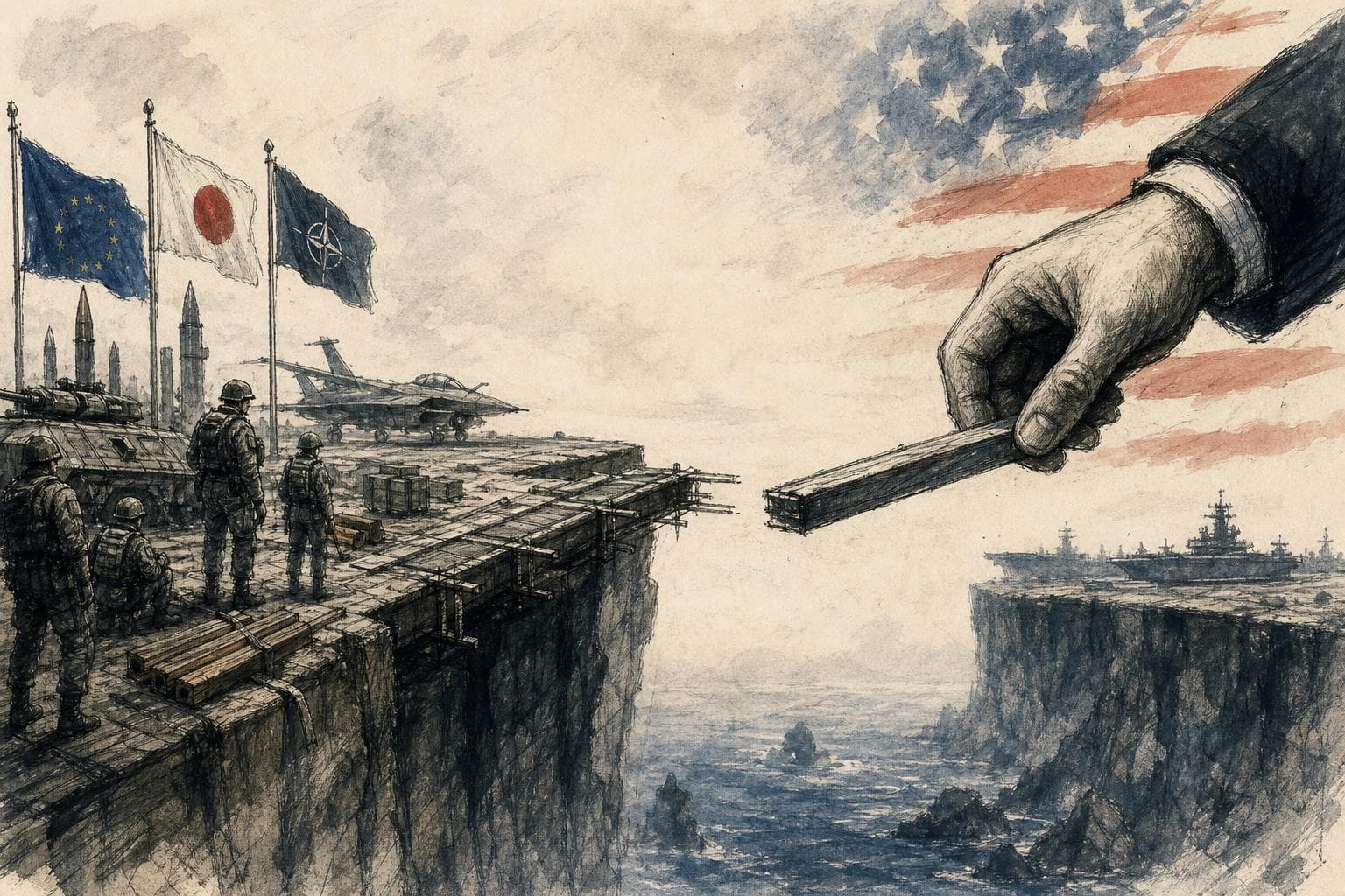 Editorial illustration for America’s Security Discount Is Ending Too Fast for Allies