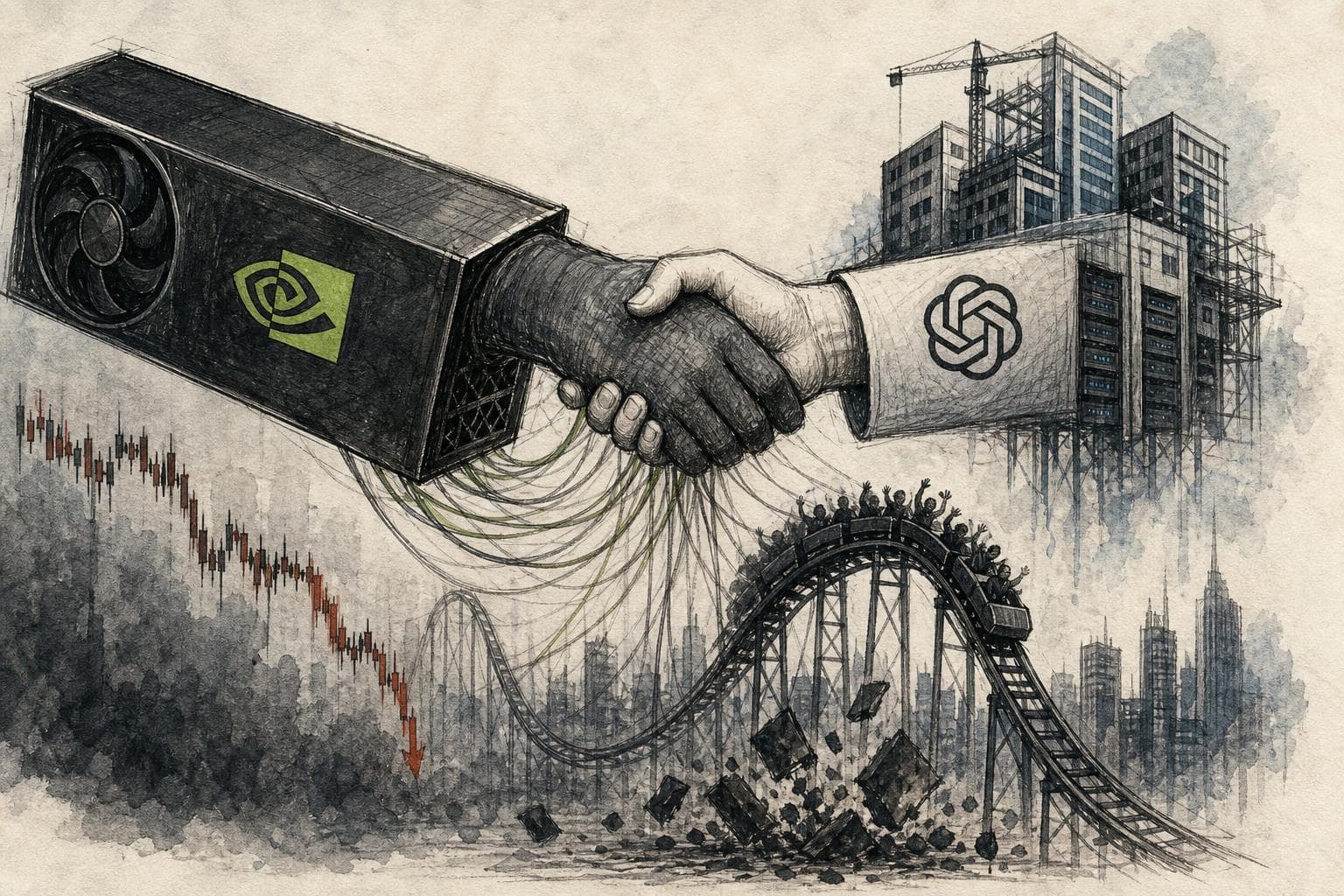 Editorial illustration for Nvidia Is Now Cosigning the AI Boom It Supplies