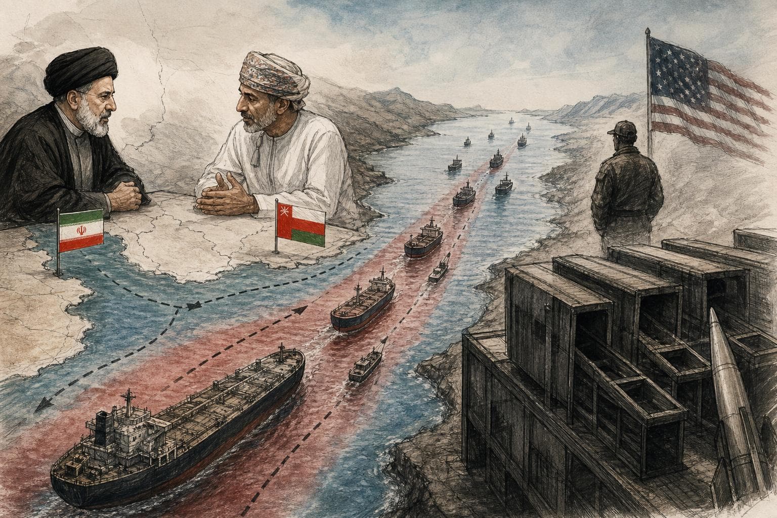 Editorial illustration for The Hormuz Deal Is a Bet That America Cannot Reload in Time
