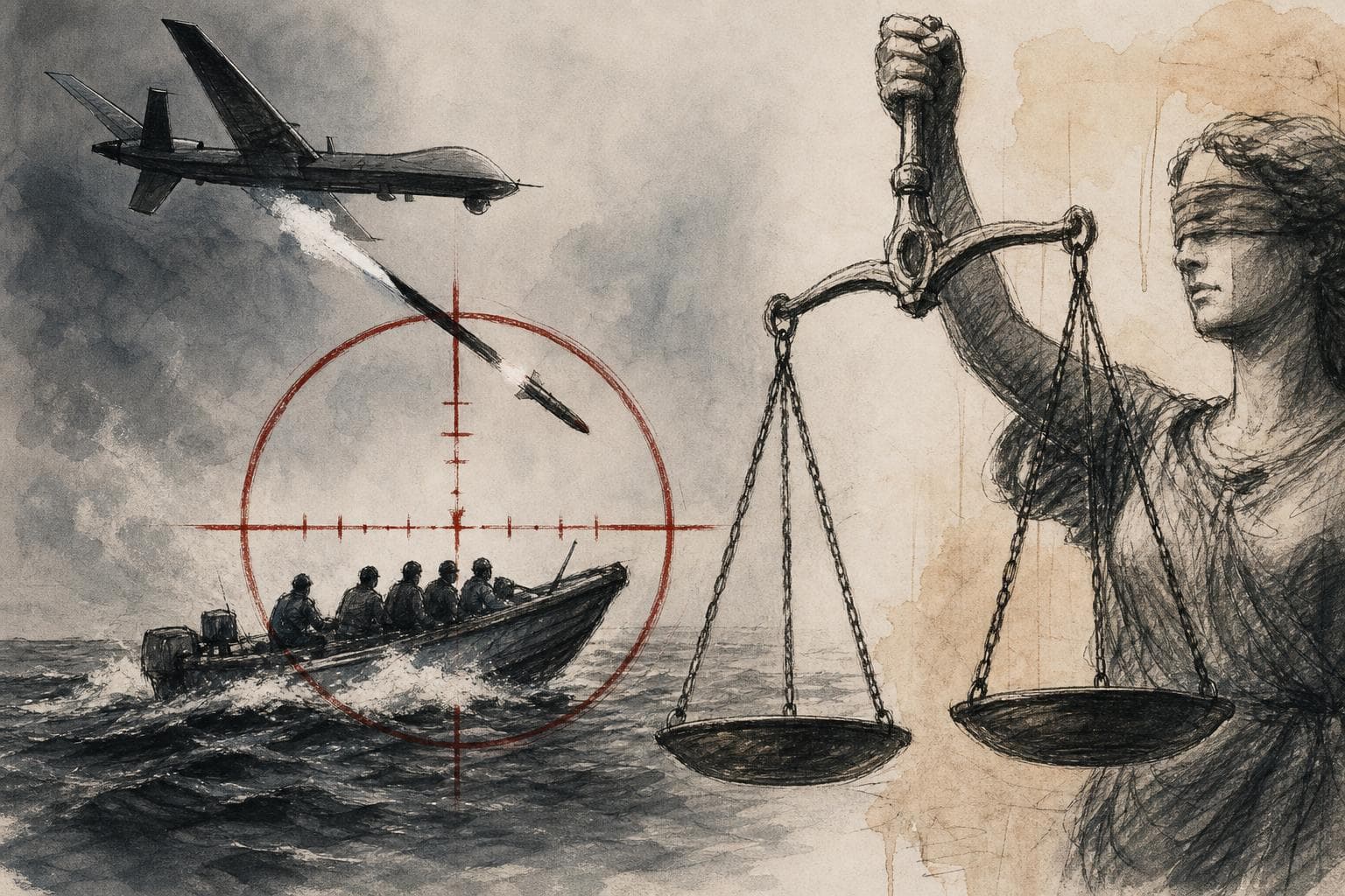 Editorial illustration for The Drug-Boat Strikes Fail the Test for Lethal Force