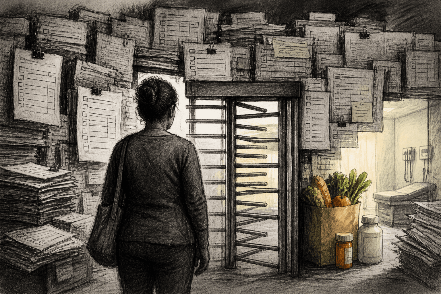 Editorial illustration for The Work Requirement Is Really a Paperwork Requirement