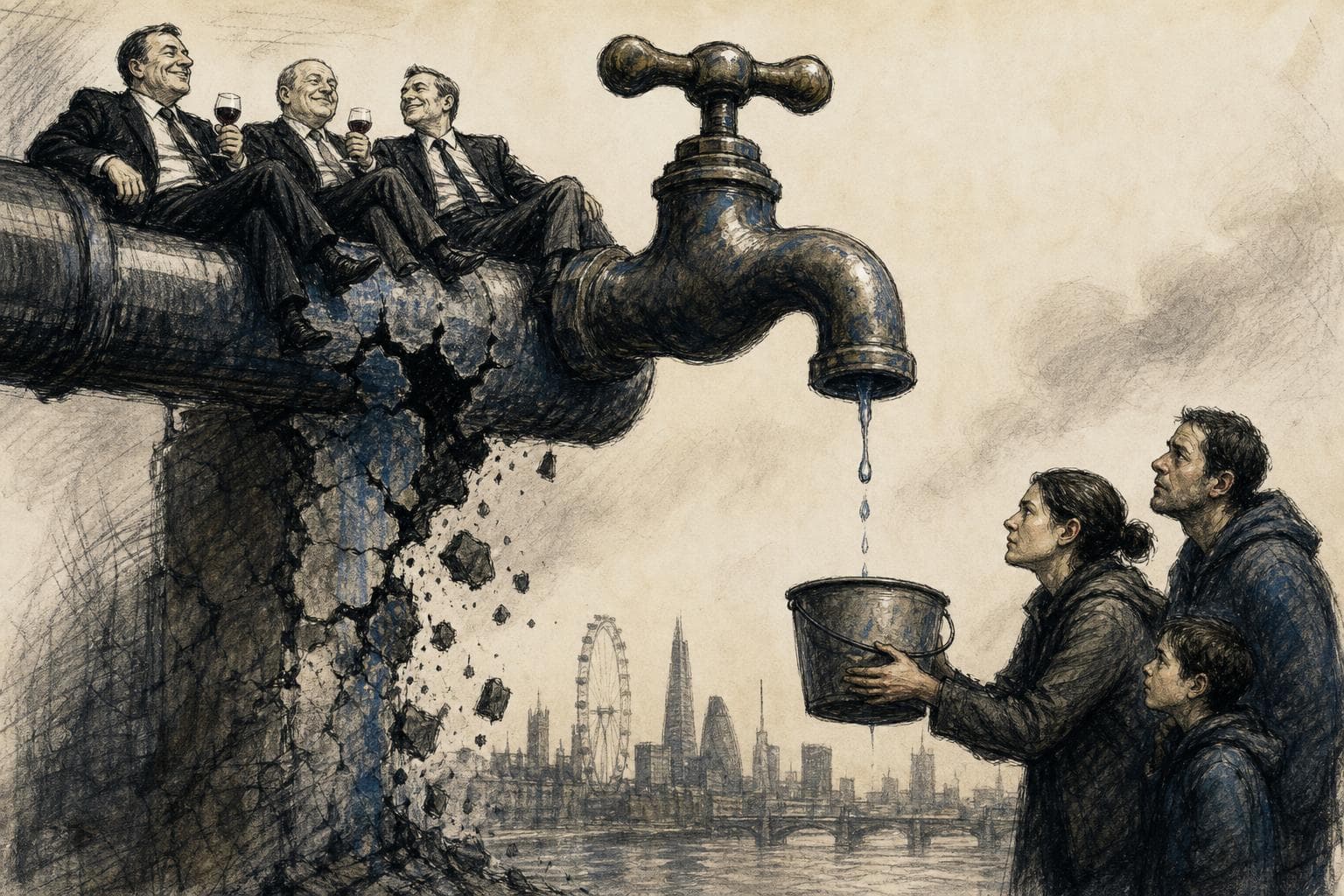 Editorial illustration for Thames Water’s Rescue Should Not Become a Creditor Bailout