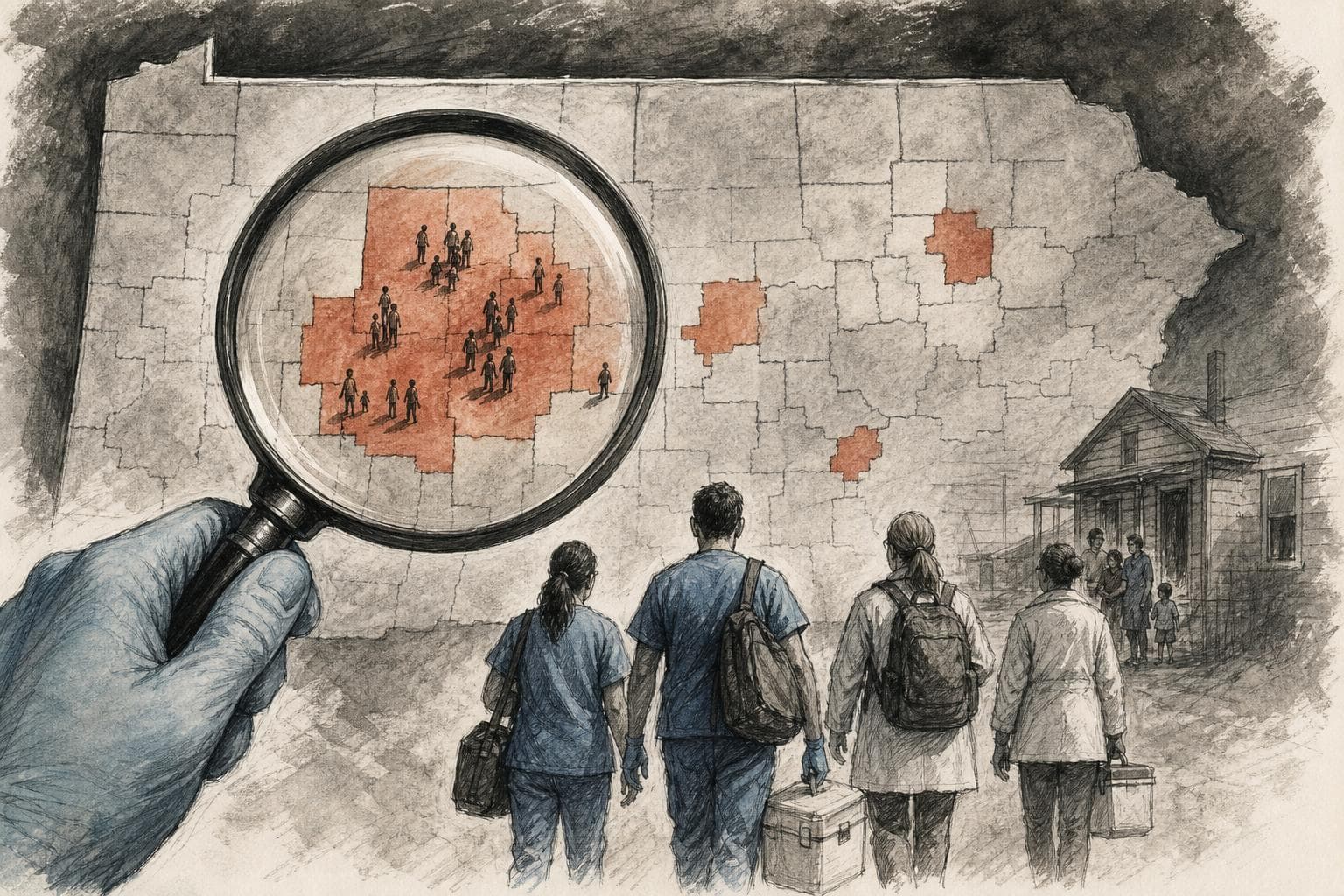 Editorial illustration for Measles Response Must Follow Local Exposure, Not Statewide Averages